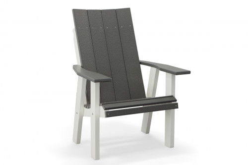 Contemporary Patio Chair in Dark Gray and White