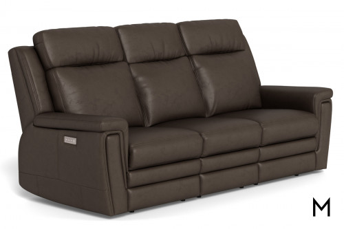 Albert Triple Power Reclining Sofa with Top Grain Leather