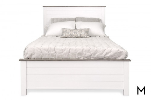 Shiplap Two-Tone Queen Panel Bed