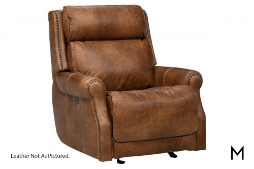M Collection Vincent Brown Leather Recliner