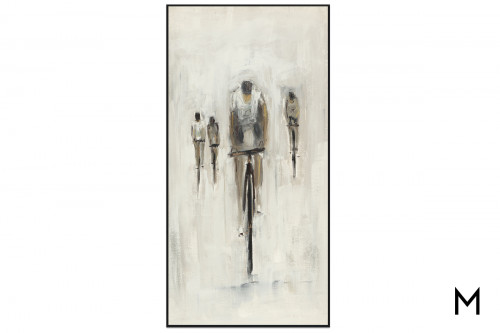 Bicyclist Canvas Art 48X96