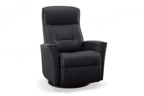 Helsingborg Leather Power Recliner with Adjustable Headrest and Swivel Base
