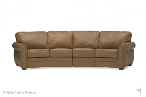 Viceroy Angled Leather Sectional in Top Grain Gray Leather