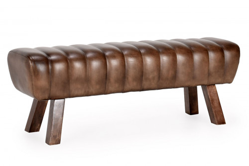 Finnegan Tufted Leather Bench