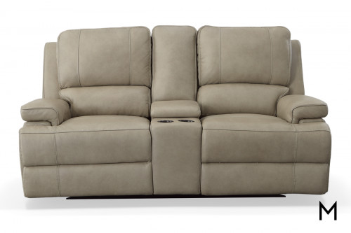 Parker Leather Loveseat with Console