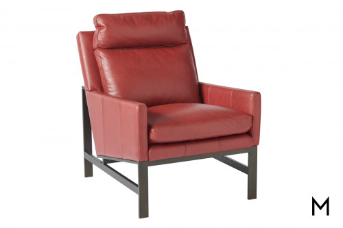 Hudson Brick Leather Accent Chair