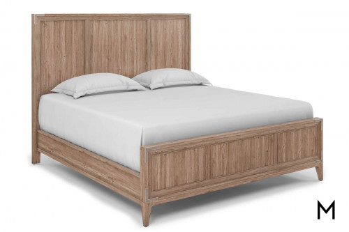 Journey Three Panel King Bed with Metal Corner Adornments