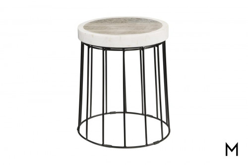 Round Marble Top Accent Table