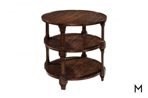 Three Tier Round Lamp Table featuring Wool Wax Finish