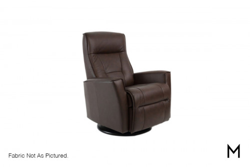 Helsingborg Leather Power Recliner with Adjustable Headrest and Swivel Base