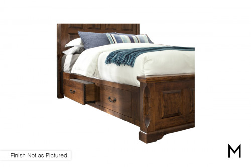 Panel King Bed with Side Rail Storage