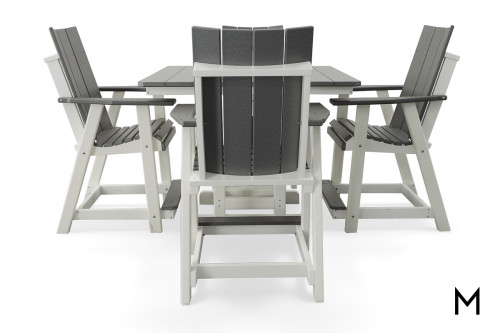 Counter Height 5-Piece Patio Dining Set in Dark Gray on White