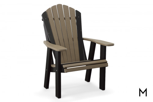 Striped Adirondack Chair in Weatherwood on Black