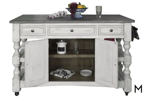 Stone Kitchen Island with Drawers