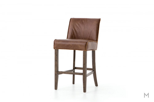Aria Counter Stool in Brown Leather