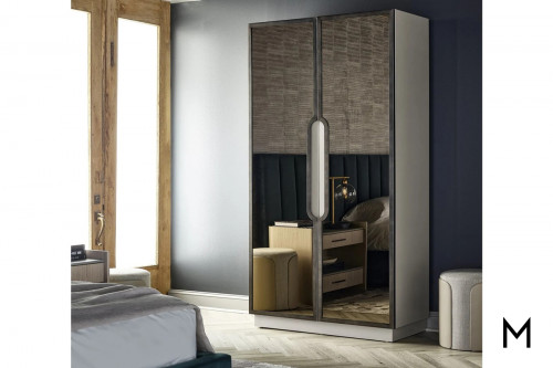 Modern 2 Door Wardrobe with Bronze Mirror Front