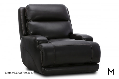 Powered Leather Glider Recliner, Black Leather Glider Recliner