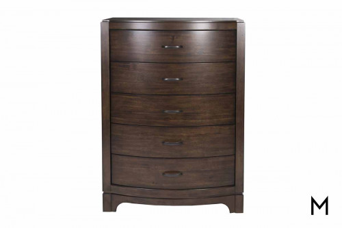 Avalon III 5 Drawer Chest in Pebble Brown