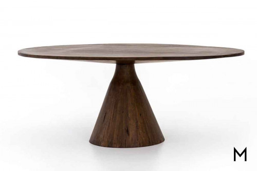 Tapered Pedestal Oval-Top Dining Table