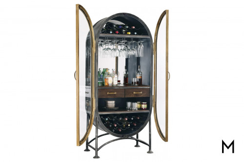 Bar Cabinet with Glass Front Doors