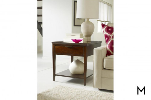 Traditional Square End Table with Drawer