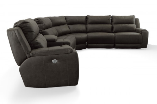 M Collection Dazzle 6 Piece Power Reclining Sectional with Power Headrest and Recline
