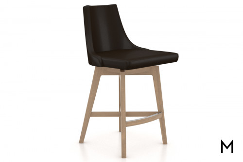 Contemporary Bucket Seat Counter Stool with Swivel Base