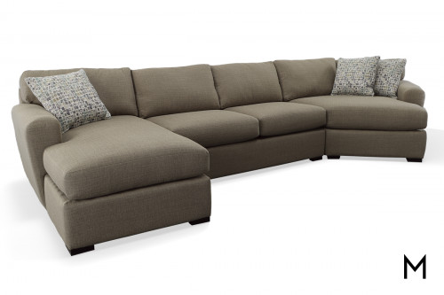 Roddy Three-Piece Chaise Sectional Sofa with Cuddle Corner