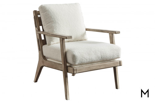 Leif Exposed Wood Chair with Loose Seat and Back Cushions
