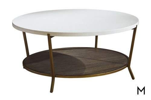 Round Cocktail Table with Stone Top