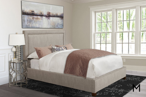 M Collection Cody Queen Bed with Upholstered Headboard