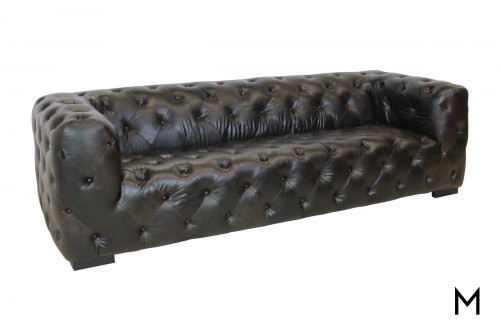 M Collection Tufted Leather Sofa