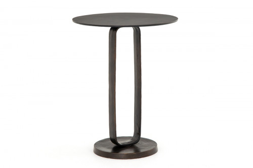 Dehnen Metal End Table with Antique Rust Finish