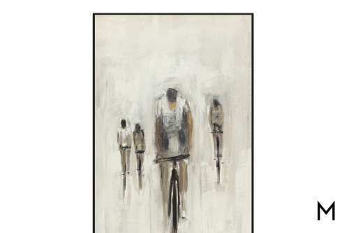 Bicyclist Canvas Art 48X96