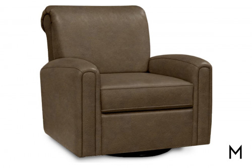 Walker Leather Swivel Accent Chair