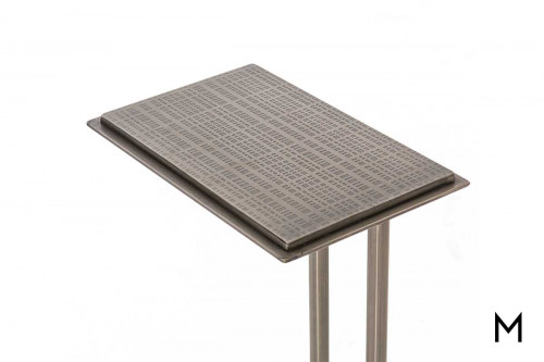 Acid Etch End Table in Antique Nickel