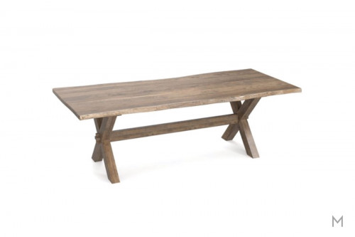 Live Edge 90" Rectangular Dining Table in Fawn