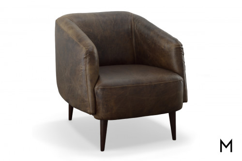 Martin Leather Chair with Top Grain Leather in Cigar Brown