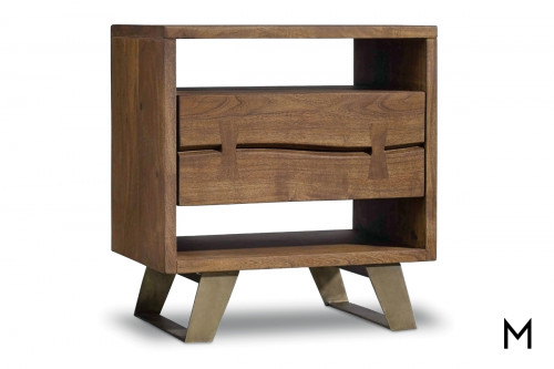 M Collection Palmer Live-Edge Nightstand with One Drawer
