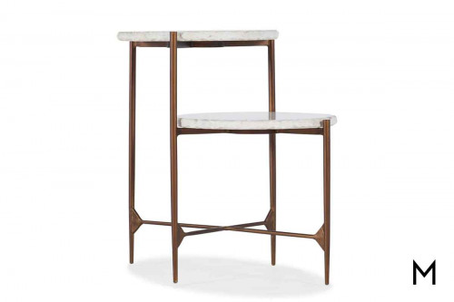 Two-Tiered Marble Top Accent Table