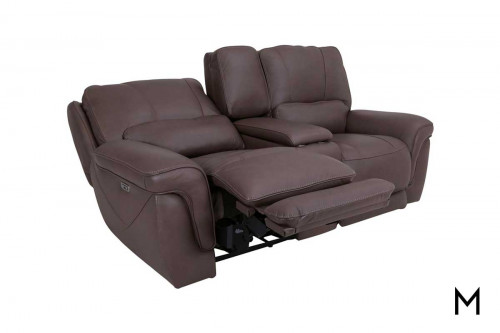 M Collection Montecarlo Power Headrest Loveseat with Console
