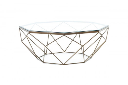 Marella Geometric Coffee Table with Glass Top