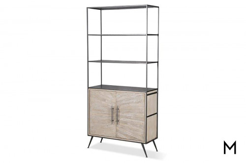 M Collection Modern Etagere with Cabinet Base