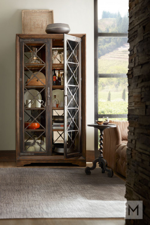 Sattler Display Cabinet featuring Seeded Glass Doors