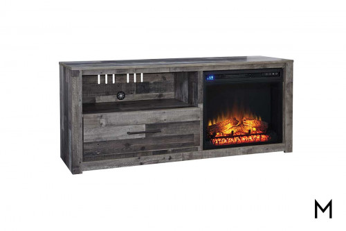 Derekson Large TV Stand with Fireplace