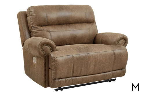 Oversized Power Recliner with Nailhead Trim