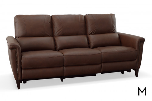 Curitiba Leather Power Reclining Sofa with Two Reclining Sections