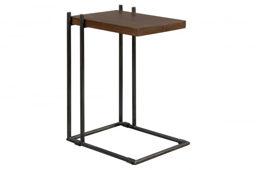 Iron and Wood C-Shaped Table