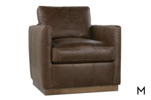 Square Swivel Club Chair, Leather Swivel Club Chair Brown