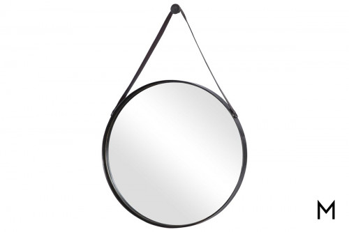 Leather Strap Hanging Mirror